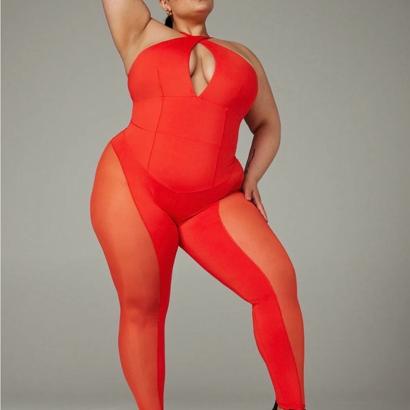Savage X Fenty Pants - Savage X Fenty Vibrant Blood Orange Cutout  Jumpsuit